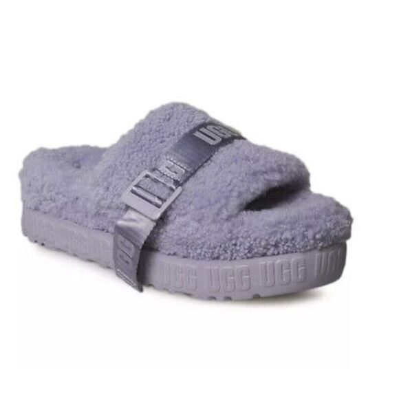 UGG Fluffita Slides Light‎ Purple Platform Sandals Size 9 - Picture 1 of 5